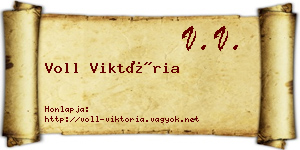 Voll Viktória névjegykártya